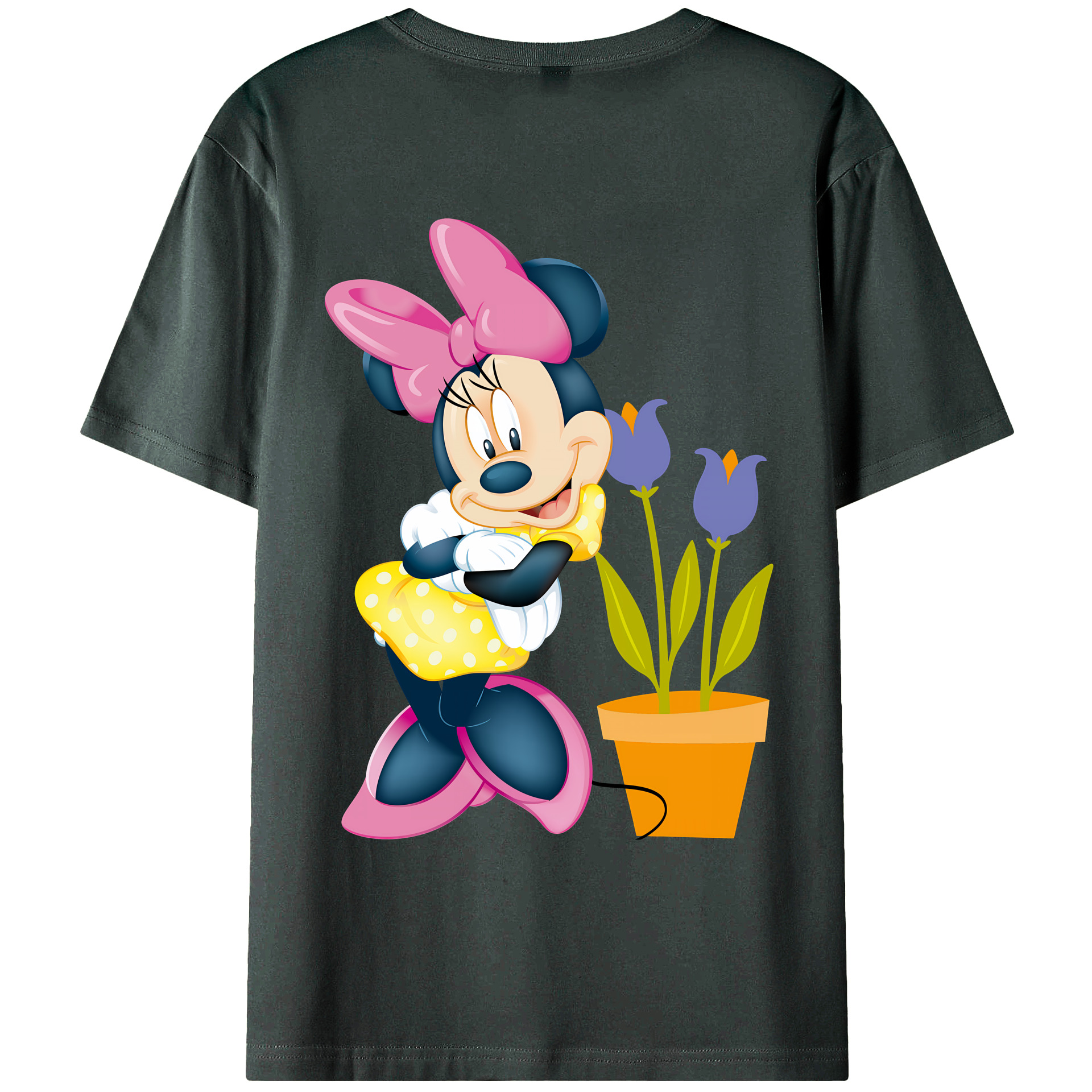 （画像用） ミッキーマウス Mickey Mouse 綿100％ メンズ半袖Tシャツ（バックプリント） 通気性